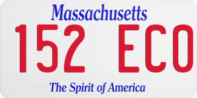 MA license plate 152EC0