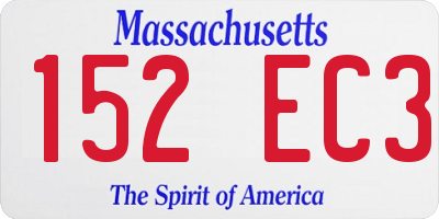 MA license plate 152EC3