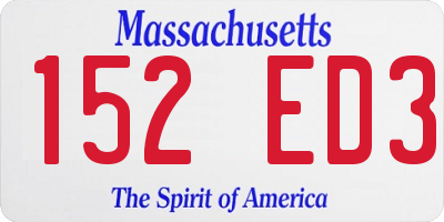 MA license plate 152ED3