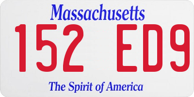 MA license plate 152ED9