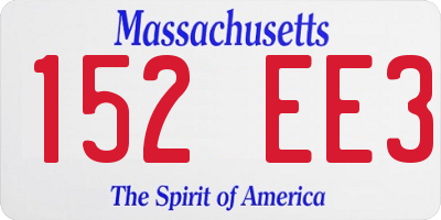 MA license plate 152EE3
