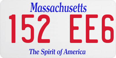 MA license plate 152EE6