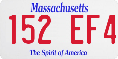 MA license plate 152EF4