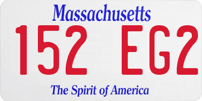 MA license plate 152EG2