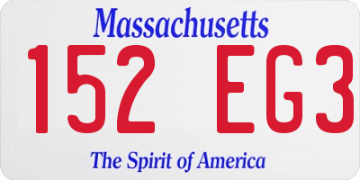 MA license plate 152EG3