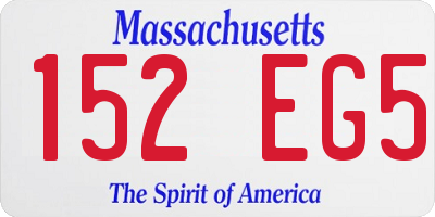 MA license plate 152EG5