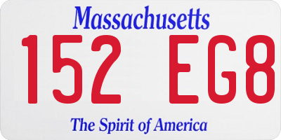MA license plate 152EG8