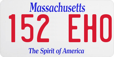 MA license plate 152EH0