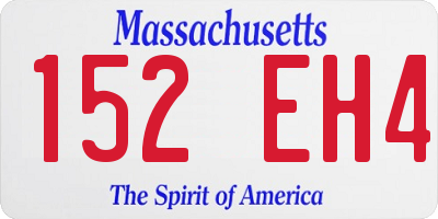 MA license plate 152EH4