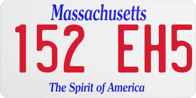 MA license plate 152EH5