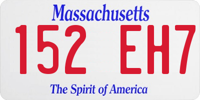 MA license plate 152EH7