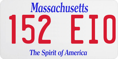 MA license plate 152EI0