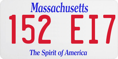 MA license plate 152EI7