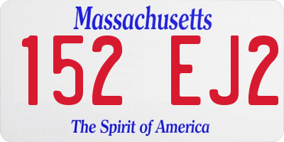 MA license plate 152EJ2