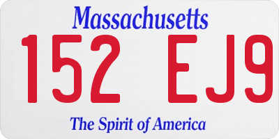 MA license plate 152EJ9