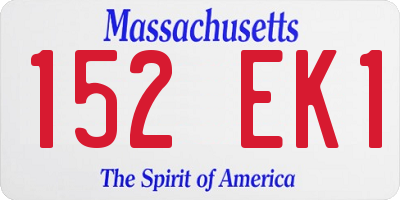 MA license plate 152EK1