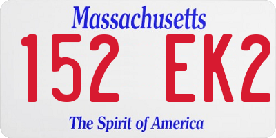 MA license plate 152EK2