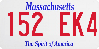 MA license plate 152EK4