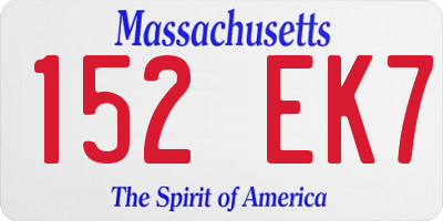 MA license plate 152EK7