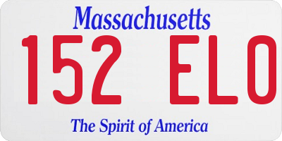 MA license plate 152EL0