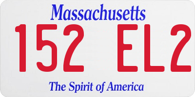 MA license plate 152EL2