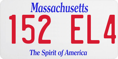 MA license plate 152EL4
