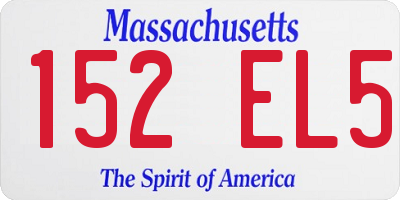 MA license plate 152EL5