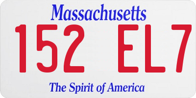 MA license plate 152EL7