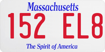 MA license plate 152EL8