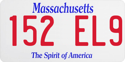 MA license plate 152EL9