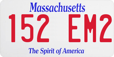 MA license plate 152EM2