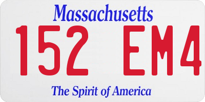 MA license plate 152EM4
