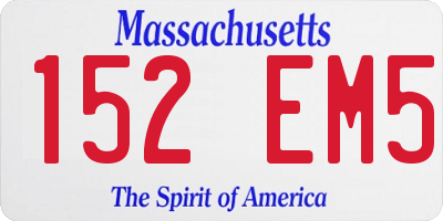 MA license plate 152EM5