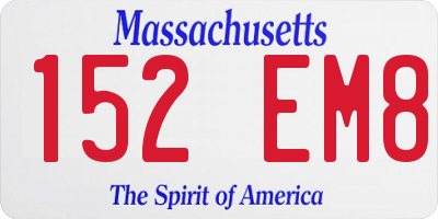 MA license plate 152EM8
