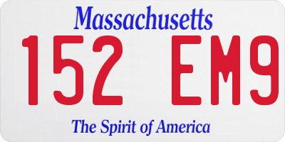 MA license plate 152EM9