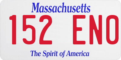 MA license plate 152EN0