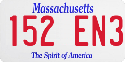 MA license plate 152EN3