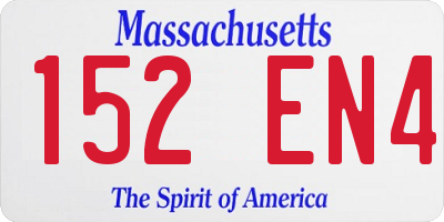 MA license plate 152EN4