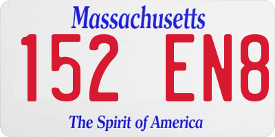 MA license plate 152EN8