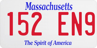 MA license plate 152EN9