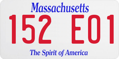 MA license plate 152EO1