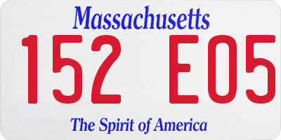 MA license plate 152EO5