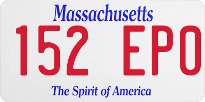 MA license plate 152EP0