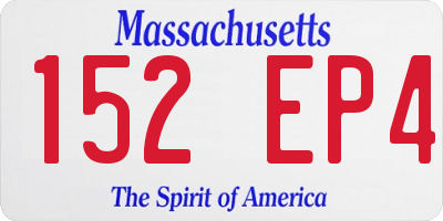 MA license plate 152EP4