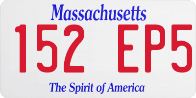 MA license plate 152EP5