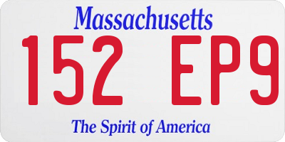 MA license plate 152EP9