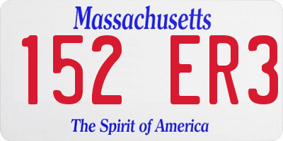MA license plate 152ER3