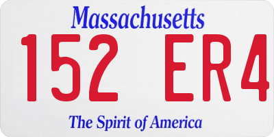 MA license plate 152ER4