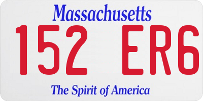 MA license plate 152ER6
