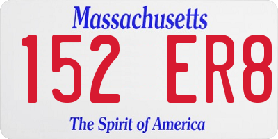 MA license plate 152ER8